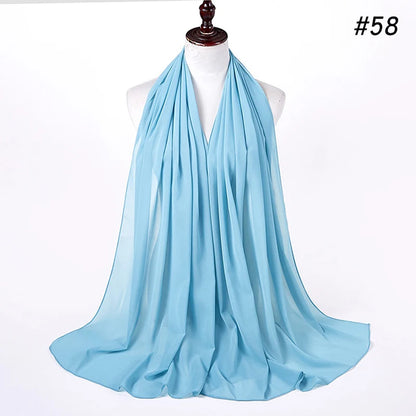 Bubble Chiffon Hijab Scarf for Women | Solid Color Veil & Wrap | 61 Colors