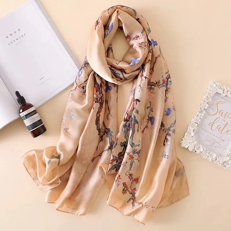 Printed Polyester Hijab Scarf & Shawl - 180x90cm Women's Wrap