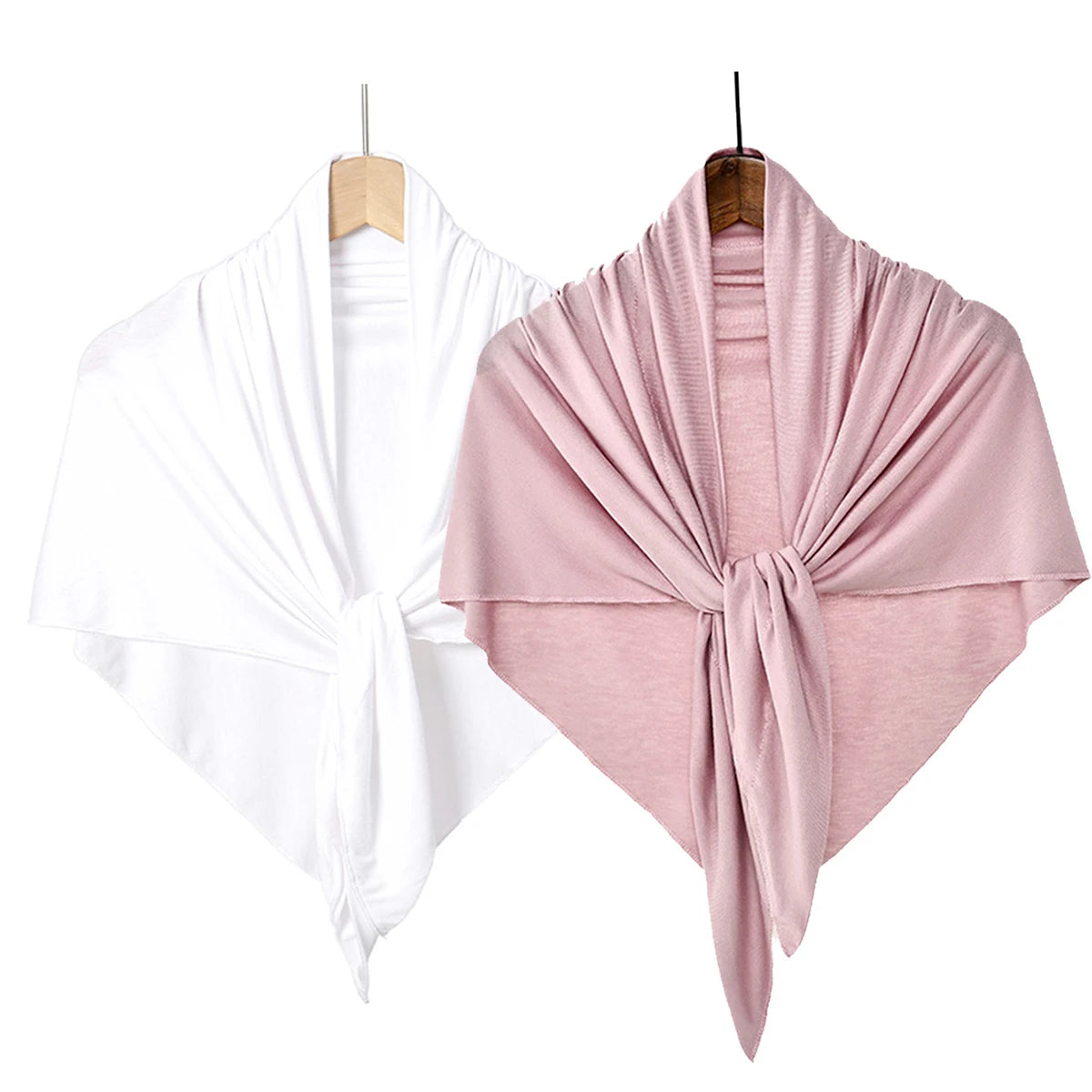 Jersey Triangle Hijab Scarf – Soft Solid Color Shawl & Head Wrap (Single & 2-Piece Sets)