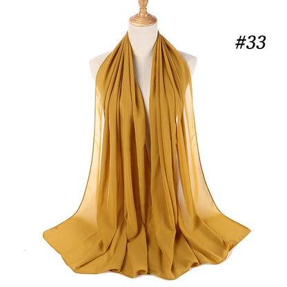 Bubble Chiffon Hijab Scarf for Women | Solid Color Veil & Wrap | 61 Colors