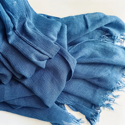 Soft Cotton-Viscose Tassel Hijab – 200x90cm Plain Headscarf (60 Colors)