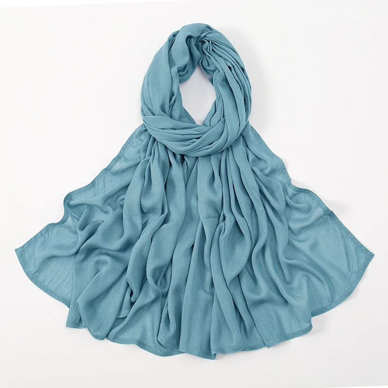 Soft Cotton Hijab for Women | Elegant Muslim Headscarf | 44 Colors | 190×85cm