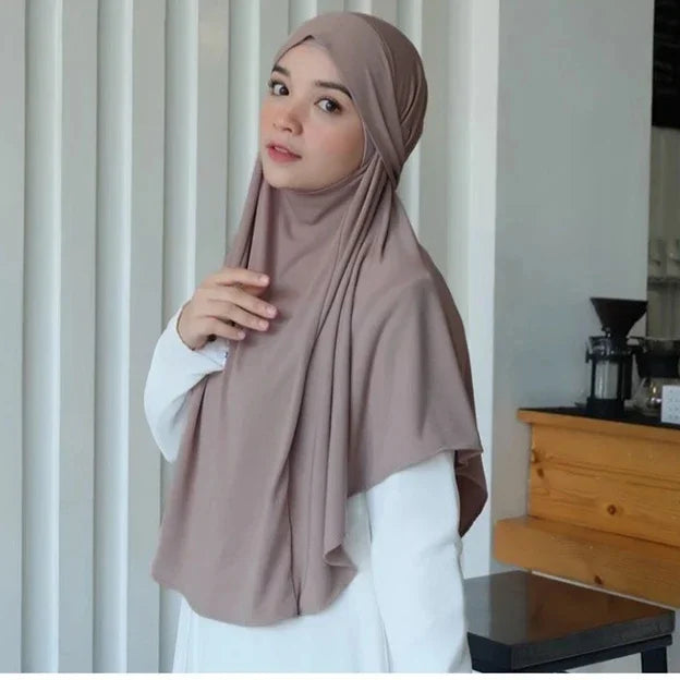 Instant Khimar Hijab & Turban for Women | Plain Two-Piece Headwrap | 9 Colors