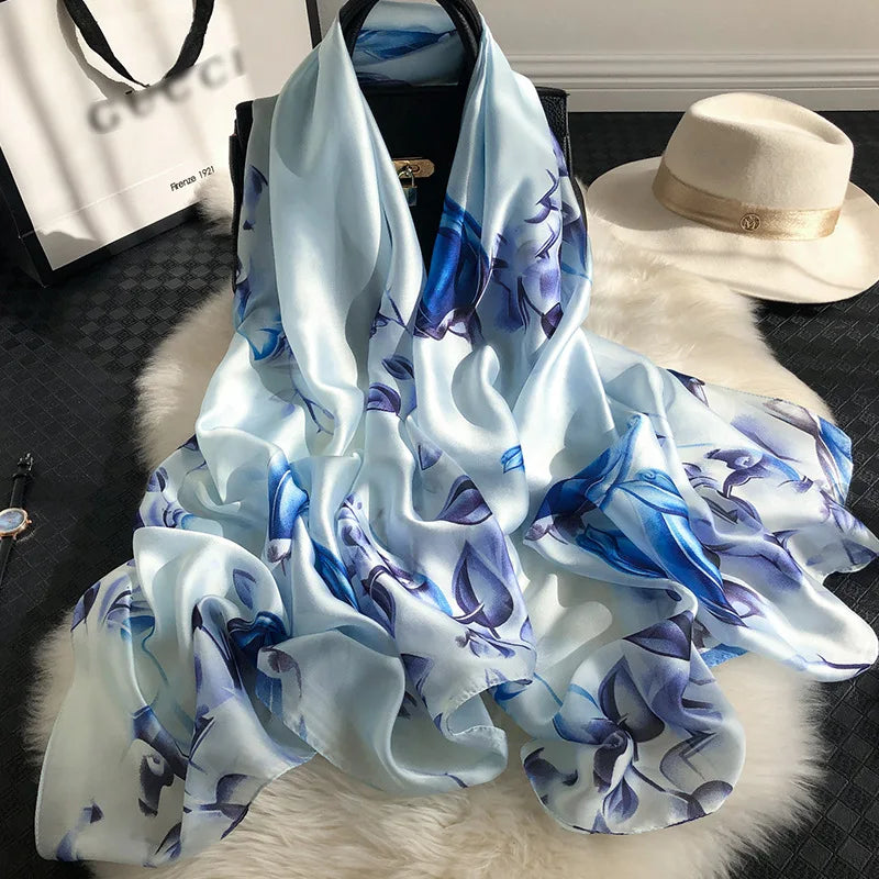 Printed Polyester Hijab Scarf & Shawl - 180x90cm Women's Wrap