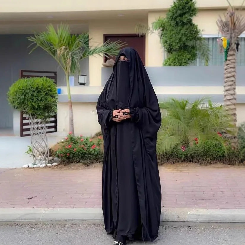 Women's Hooded Abaya – Loose Fit Djellaba, One Size, 8 Colors