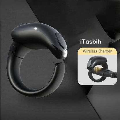 Smart Electronic Tasbeeh Ring – Wireless Charging, IP67 Waterproof | Zikr Counter