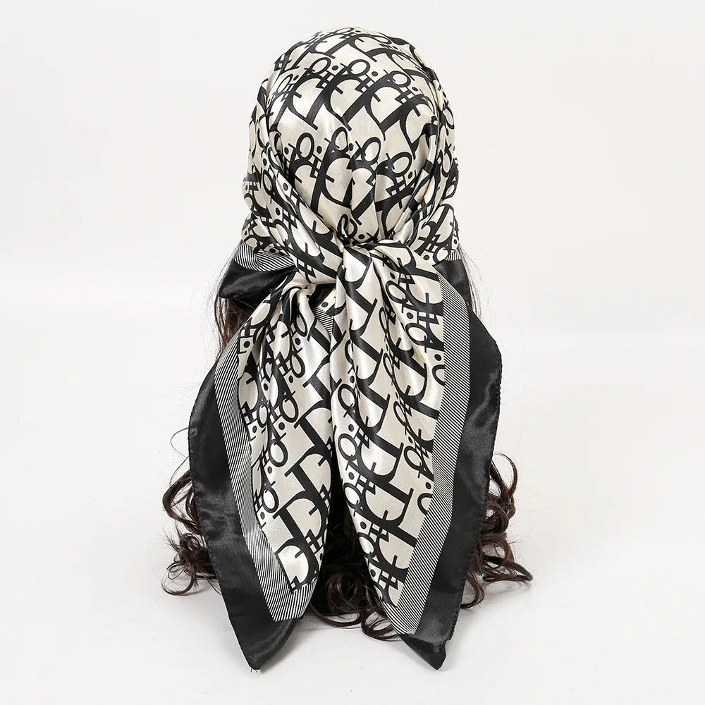 Lightweight Polyester Square Hijab - 90x90cm Breathable Women's Headscarf