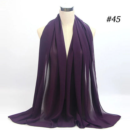 Bubble Chiffon Hijab Scarf for Women | Solid Color Veil & Wrap | 61 Colors