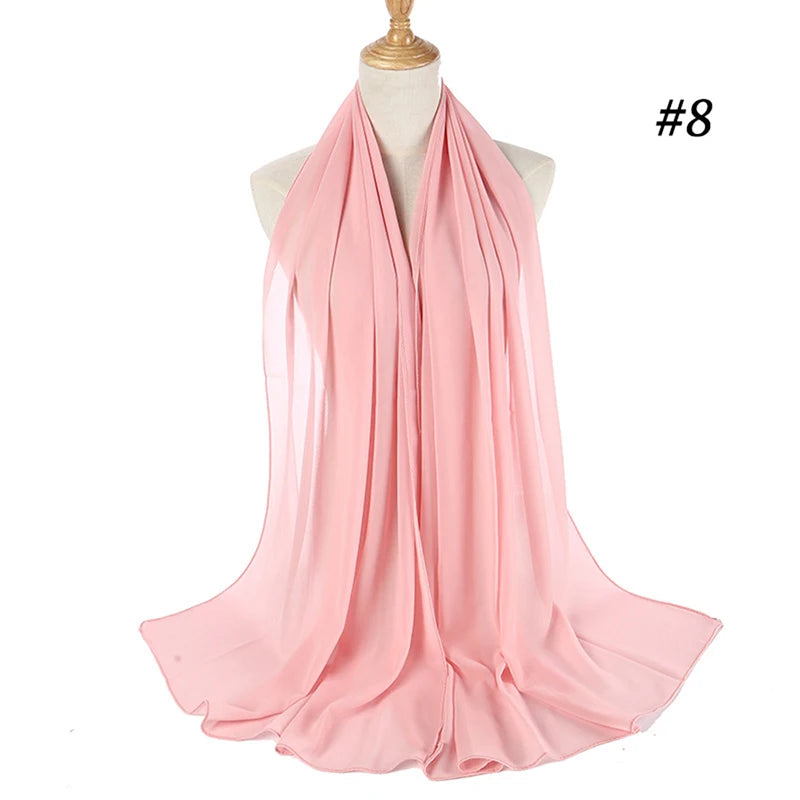 Bubble Chiffon Hijab Scarf for Women | Solid Color Veil & Wrap | 61 Colors