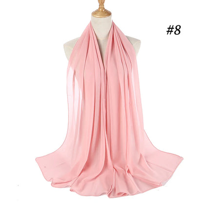 Bubble Chiffon Hijab Scarf for Women | Solid Color Veil & Wrap | 61 Colors
