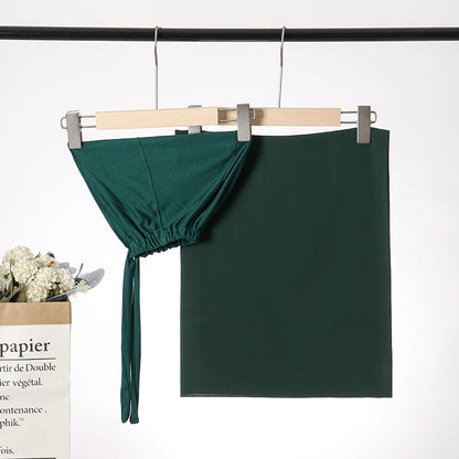 2-Piece Chiffon Hijab & Matching Undercap Set – Plain Shawl with Inner Cap for Women | 42 Colors