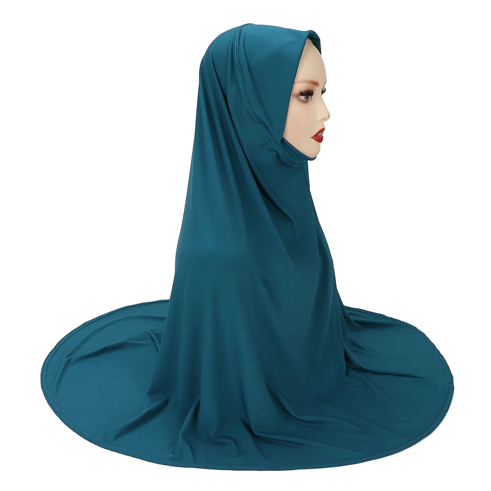 Women's XL Instant Hijab Scarf – Oversized Woven Polyester, 18 Colors