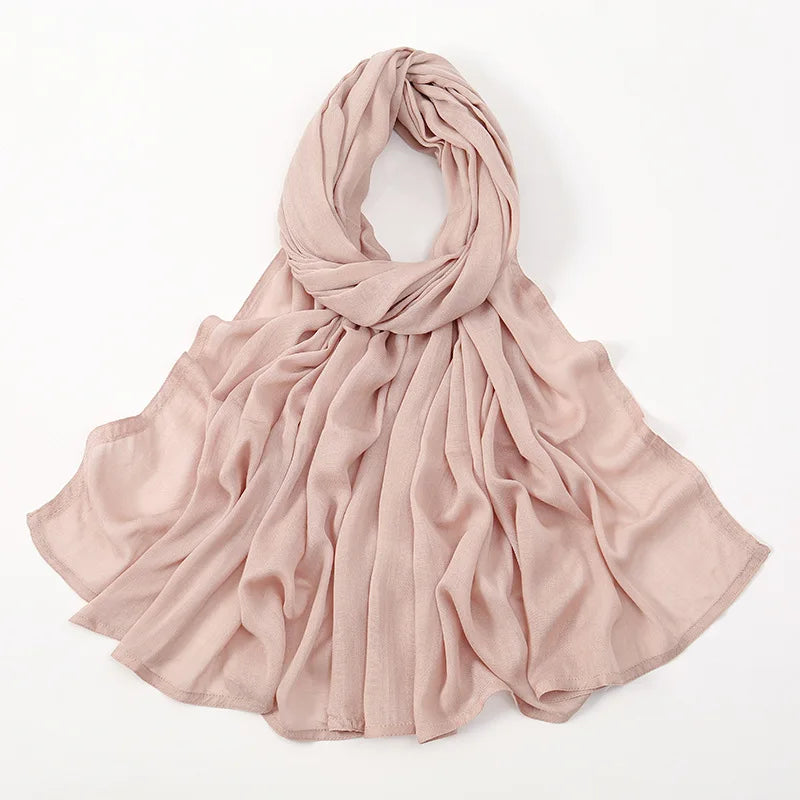 Soft Cotton Hijab for Women | Elegant Muslim Headscarf | 44 Colors | 190×85cm