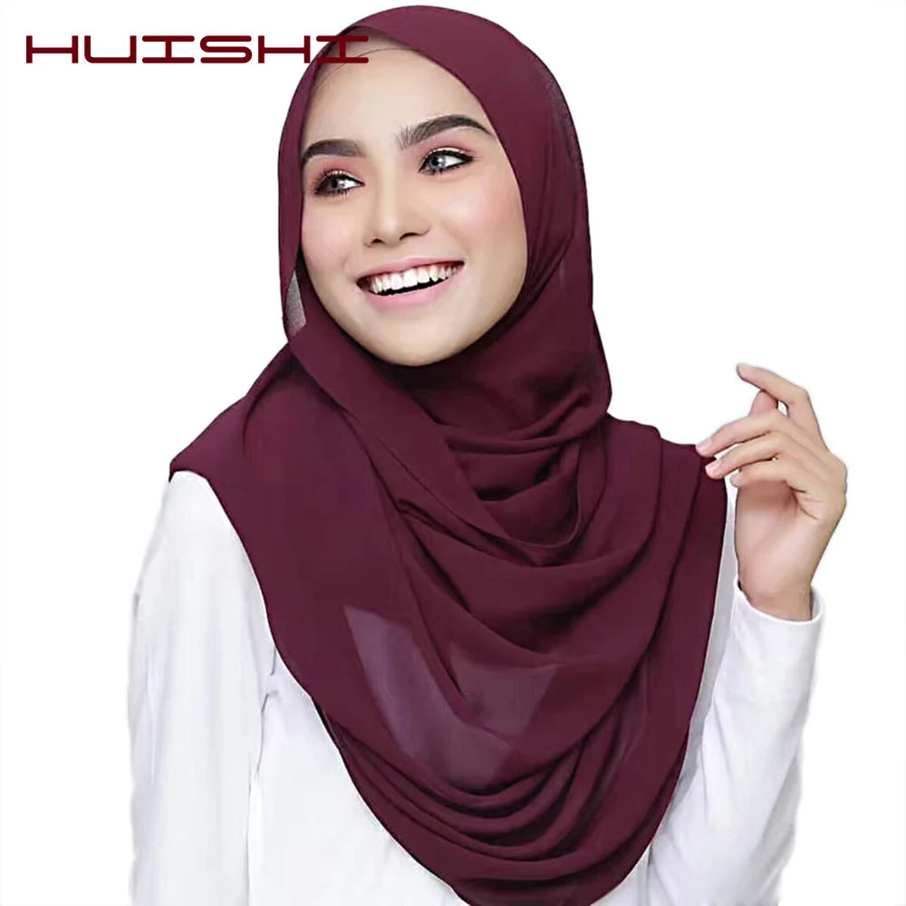 Bubble Chiffon Hijab Scarf for Women | Solid Color Veil & Wrap | 61 Colors