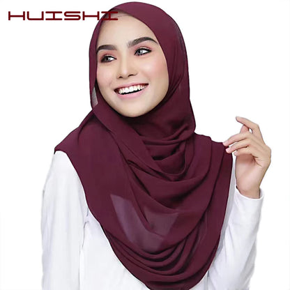 Bubble Chiffon Hijab Scarf for Women | Solid Color Veil & Wrap | 61 Colors