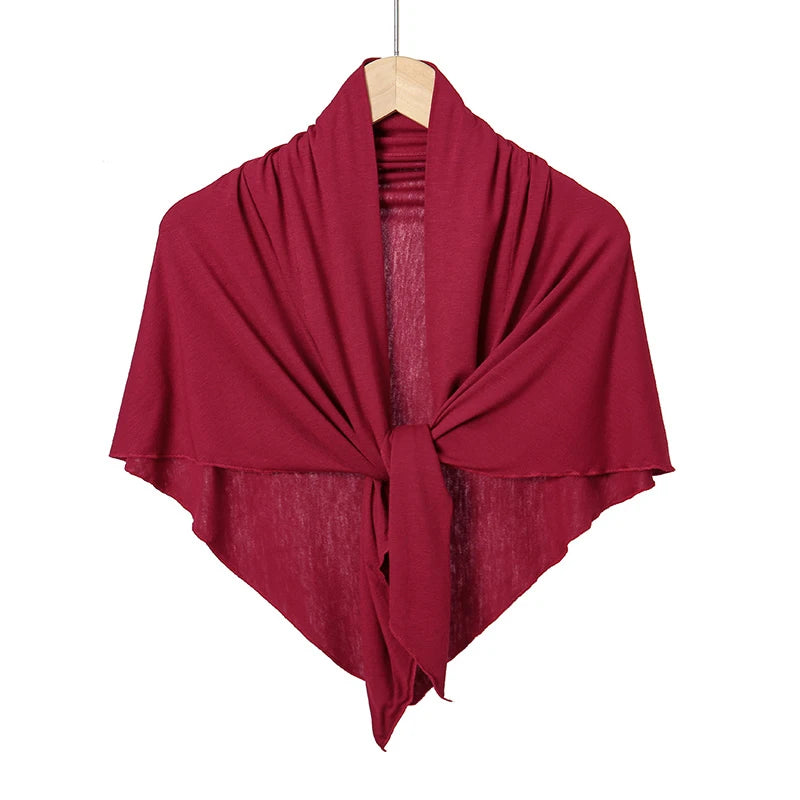 Jersey Triangle Hijab Scarf – Soft Solid Color Shawl & Head Wrap (Single & 2-Piece Sets)