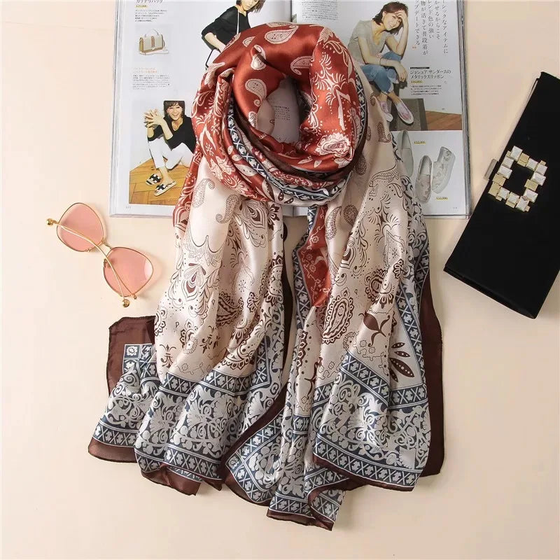 Printed Polyester Hijab Scarf & Shawl - 180x90cm Women's Wrap