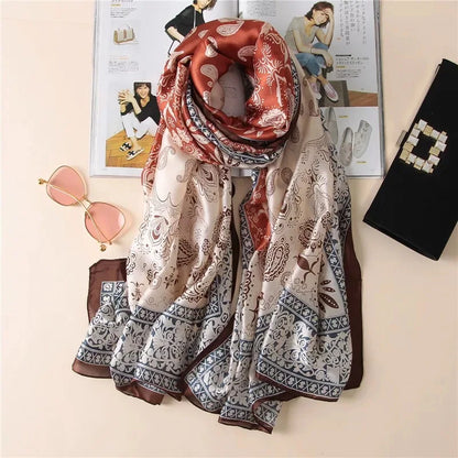 Printed Polyester Hijab Scarf & Shawl - 180x90cm Women's Wrap