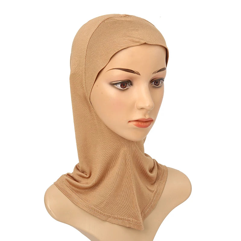 Women's Full-Cover Ninja Underscarf Bonnet – High-Stretch Cotton Jersey, 28 Colors