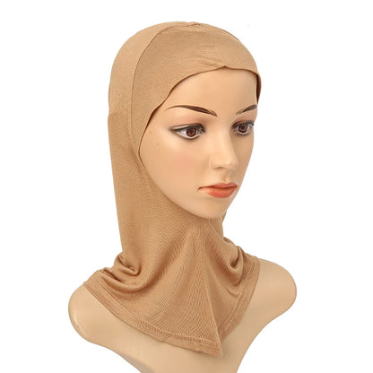 Women's Full-Cover Ninja Underscarf Bonnet – High-Stretch Cotton Jersey, 28 Colors