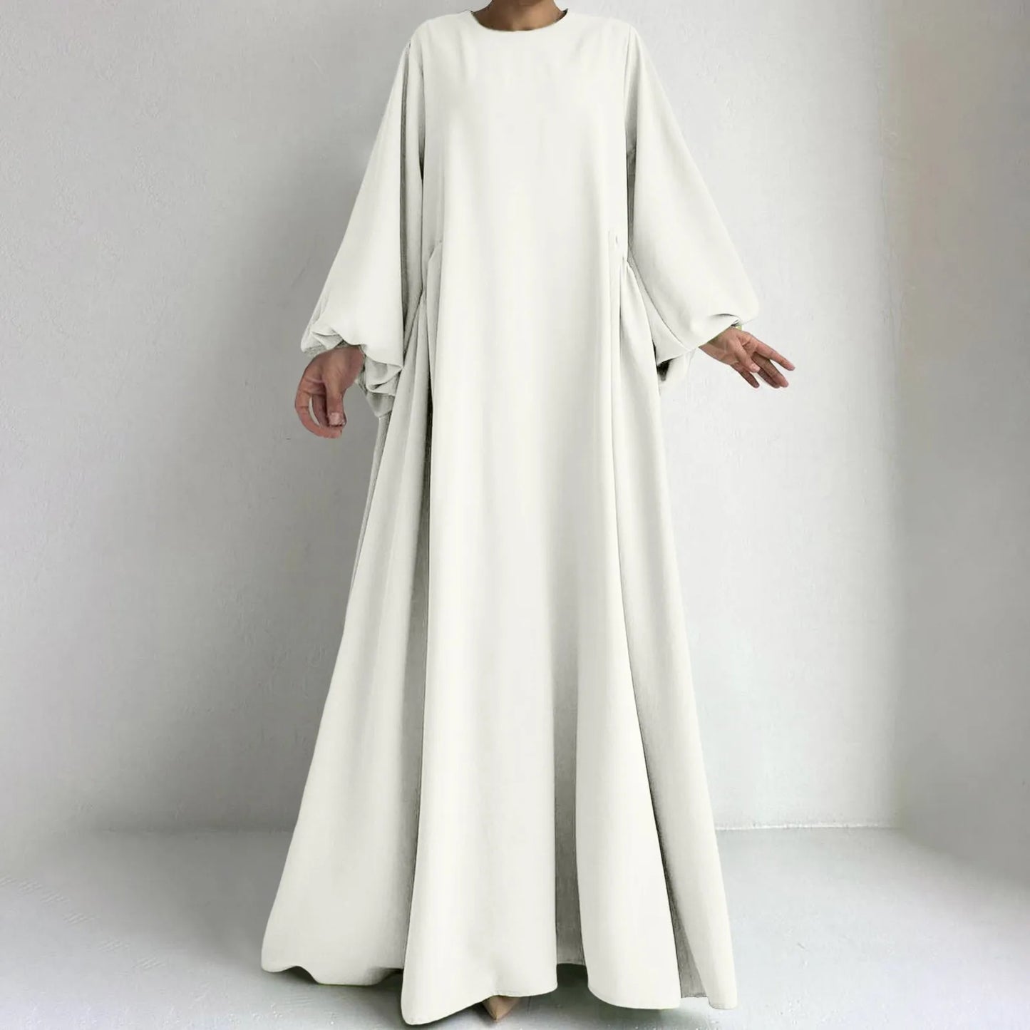 Women's Abaya Prayer Dress – Loose Lantern Sleeve Maxi Robe for Eid & Ramadan | XS–XL