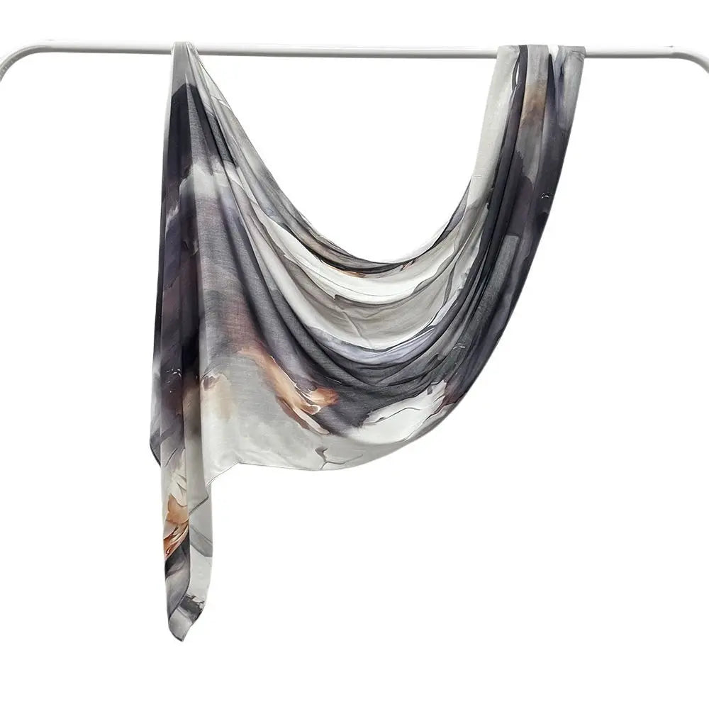 Patterned Voile Hijab Scarf - 170x70cm Modal Headscarf