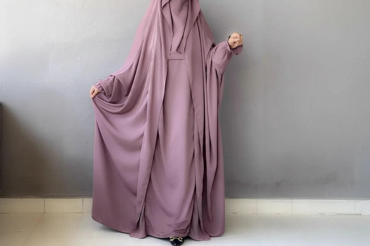 Women's Hooded Abaya – Loose Fit Djellaba, One Size, 8 Colors