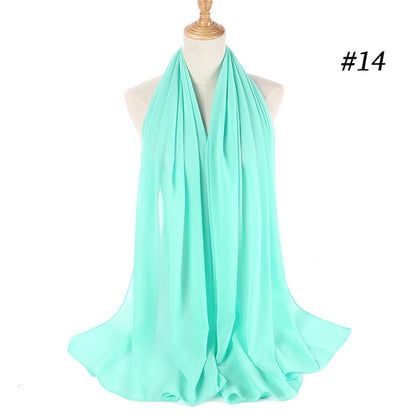Bubble Chiffon Hijab Scarf for Women | Solid Color Veil & Wrap | 61 Colors
