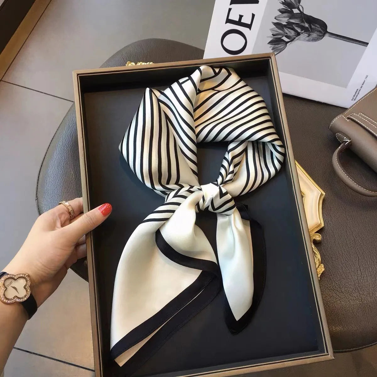 Silk-Feel Square Scarf – 70x70cm Satin Hijab, Hair Bandana & Neck Wrap (21 Colors)