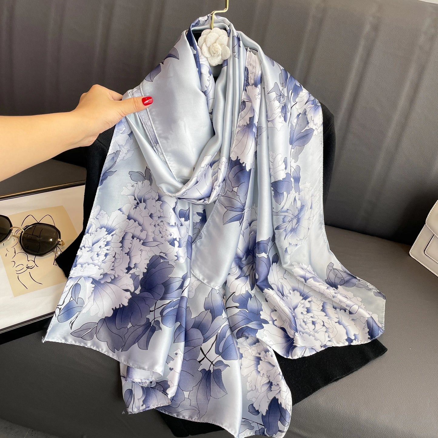 Printed Polyester Hijab Scarf & Shawl - 180x90cm Women's Wrap