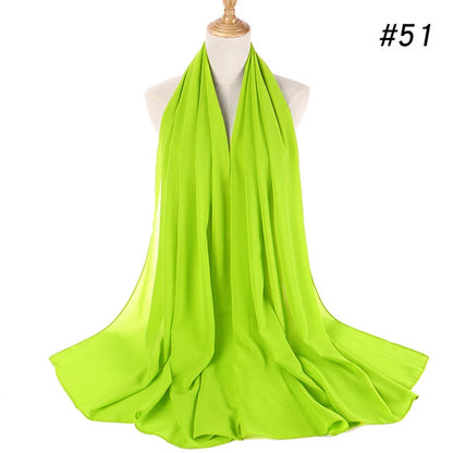 Bubble Chiffon Hijab Scarf for Women | Solid Color Veil & Wrap | 61 Colors