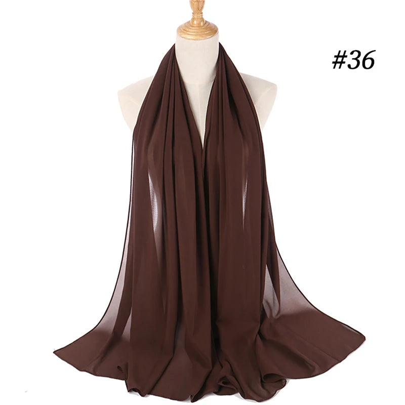 Bubble Chiffon Hijab Scarf for Women | Solid Color Veil & Wrap | 61 Colors