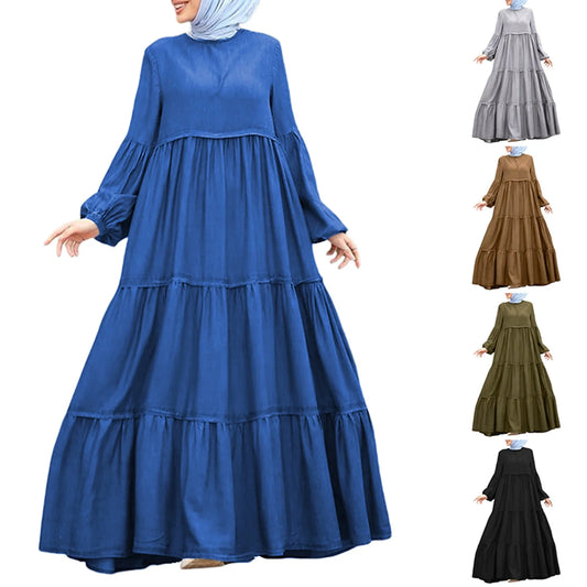 Bat Sleeve Abaya - Loose Fit Round Neck Dress