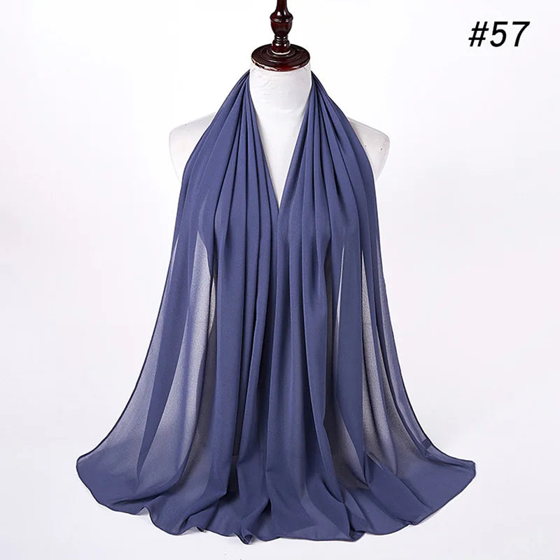Bubble Chiffon Hijab Scarf for Women | Solid Color Veil & Wrap | 61 Colors