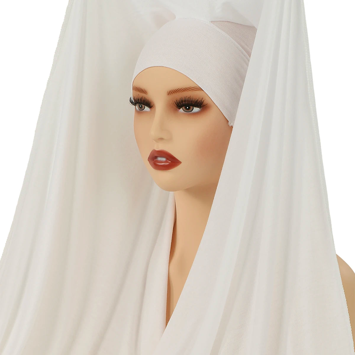 Instant Hijab with Magnetic Buckle – Solid-Color Scarf