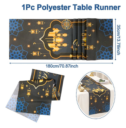 Ramadan Table Runner - Eid Mubarak Cloth Decoration 180x35cm