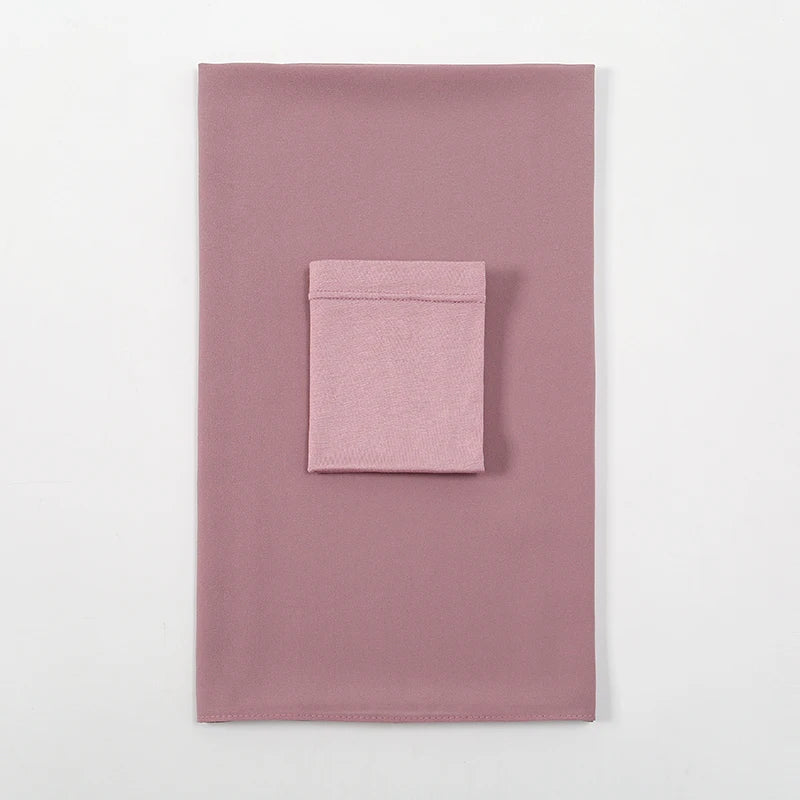 2-Piece Chiffon Hijab & Matching Undercap Set – Plain Shawl with Inner Cap for Women | 42 Colors