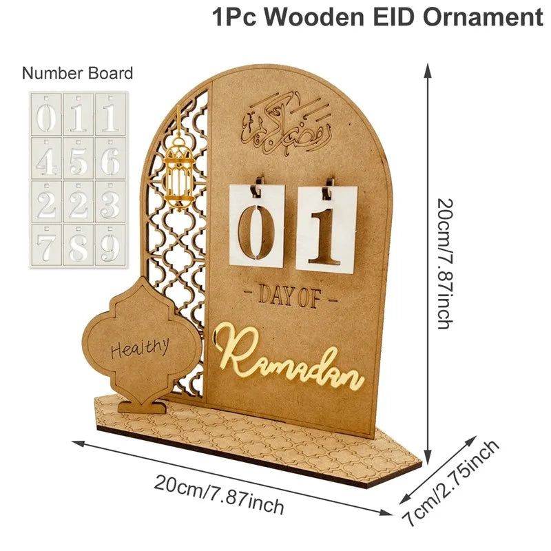 Ramadan Countdown Calendar – Eid Mubarak Home Decoration Ornament
