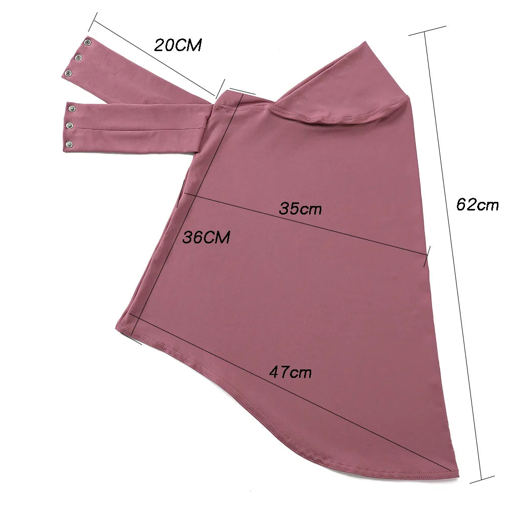 Instant Jersey Hijab Undercap – Full Cover Snap Fastener Head Wrap (16 Colors)