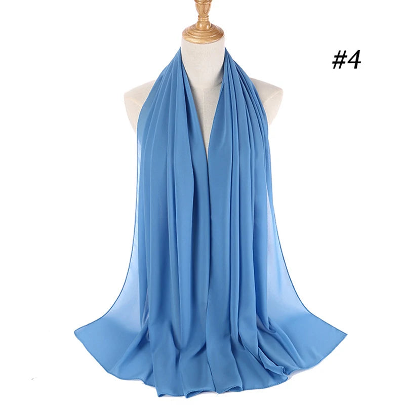 Bubble Chiffon Hijab Scarf for Women | Solid Color Veil & Wrap | 61 Colors