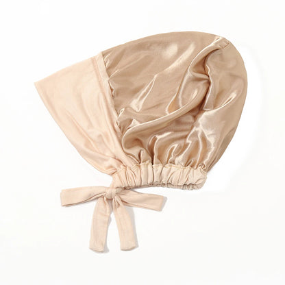 Satin Hijab Undercap with Tie | Double Layer Inner Cap Bonnet for Women | 15 Colors