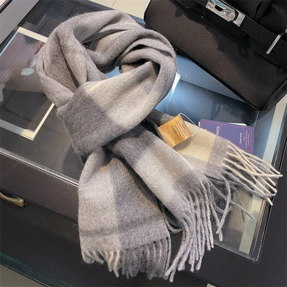 100% Wool Plaid Winter Scarf & Shawl – Long Warm Wrap & Hijab for Women (47 Colors)