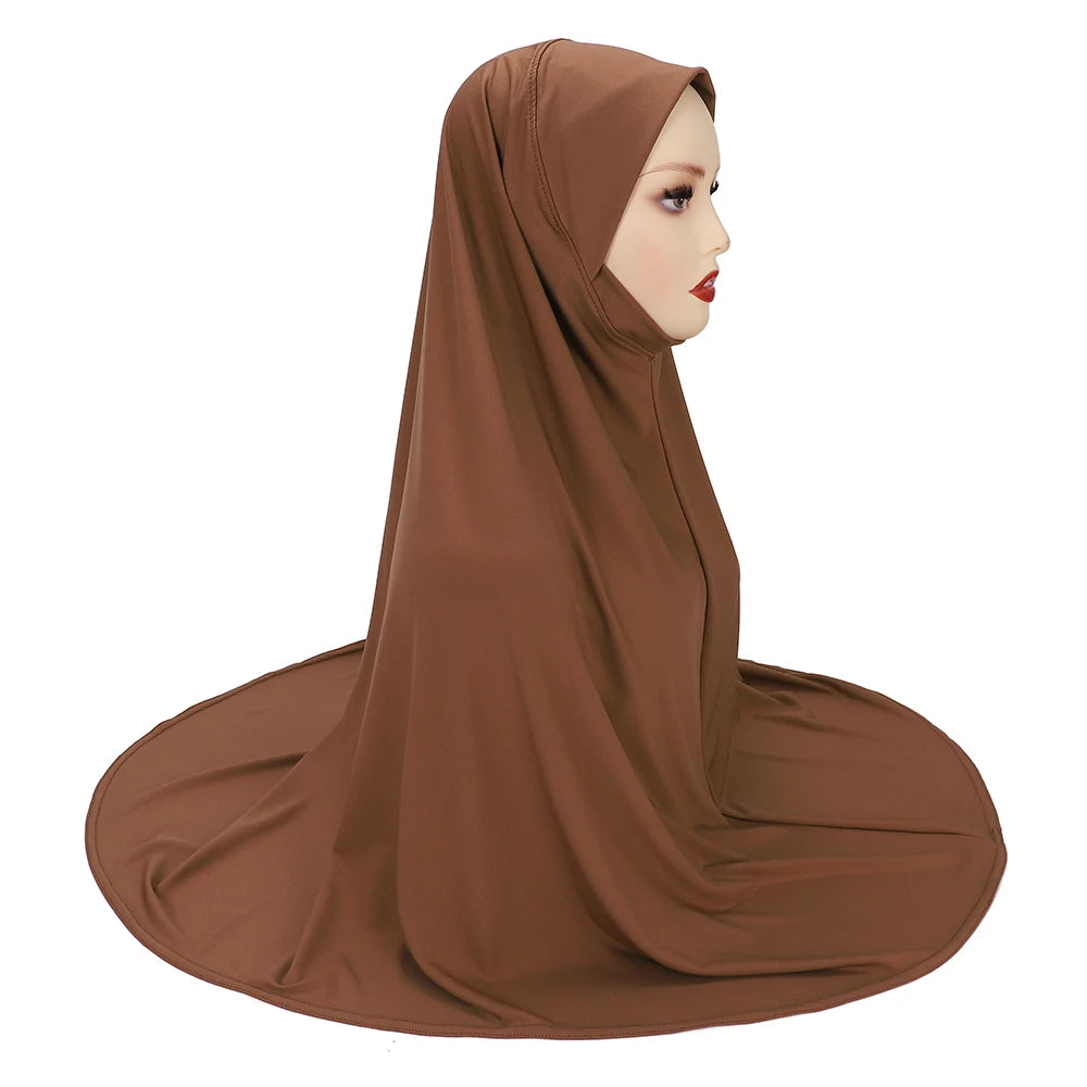 Women's XL Instant Hijab Scarf – Oversized Woven Polyester, 18 Colors