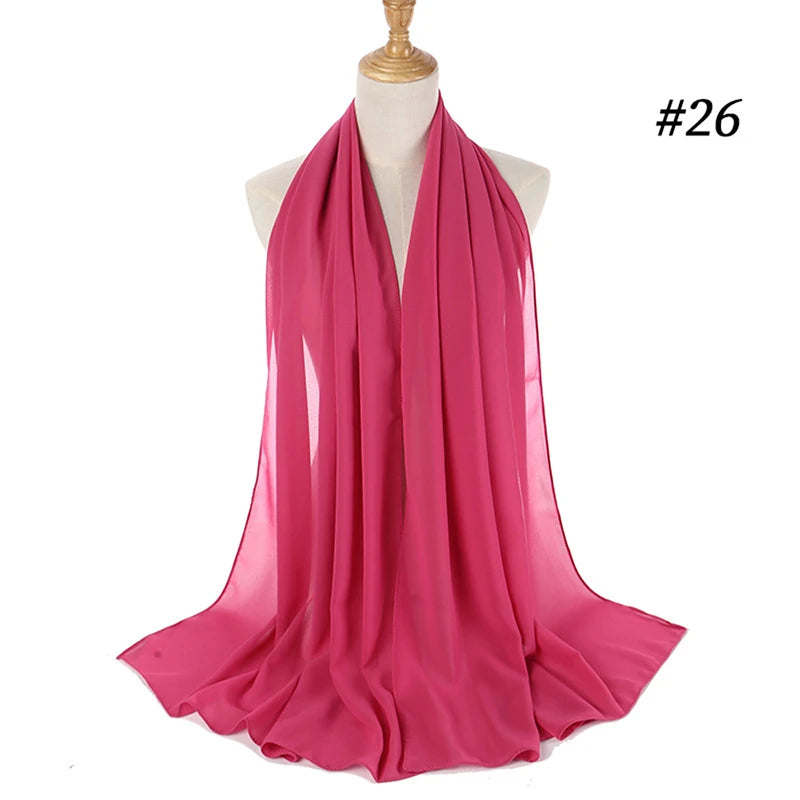 Bubble Chiffon Hijab Scarf for Women | Solid Color Veil & Wrap | 61 Colors