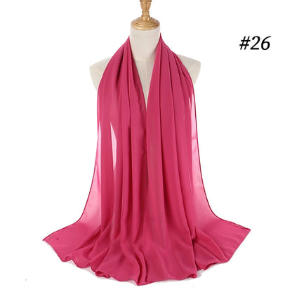 Bubble Chiffon Hijab Scarf for Women | Solid Color Veil & Wrap | 61 Colors