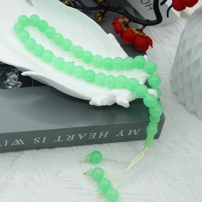 Glow-in-the-Dark Tasbih Prayer Beads – Oval Luminous Muslim Misbaha with Tassel
