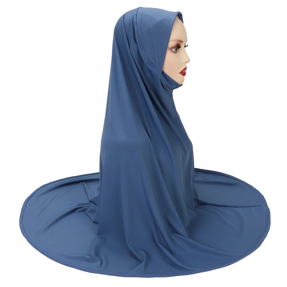 Women's XL Instant Hijab Scarf – Oversized Woven Polyester, 18 Colors