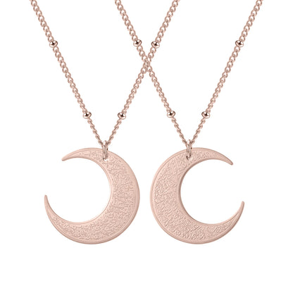 Ayatul Kursi Crescent Moon Necklace – Islamic Stainless Steel Pendant | Gold, Silver, Black & Rose Gold