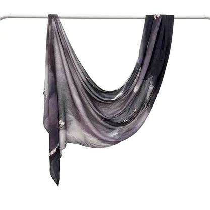 Patterned Voile Hijab Scarf - 170x70cm Modal Headscarf