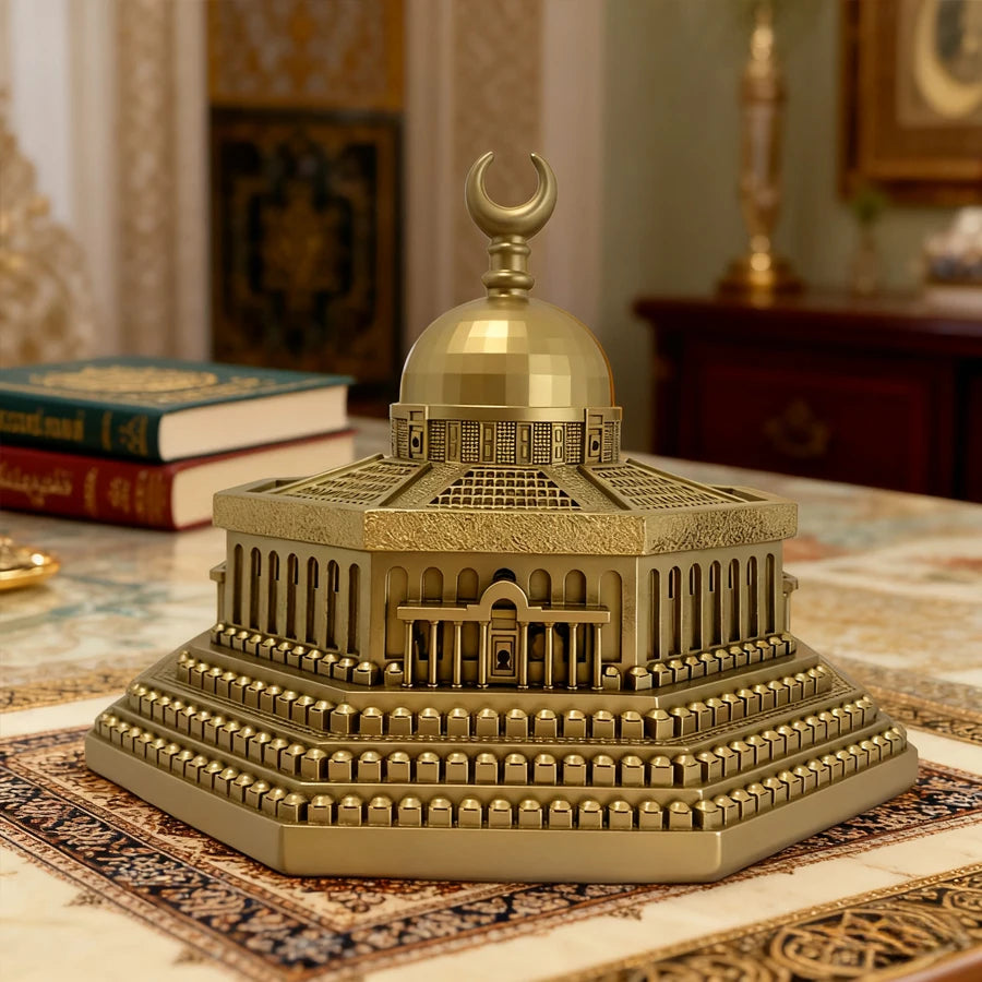 Gold-Plated Dome of the Rock Replica – Islamic Table Decor Ornament
